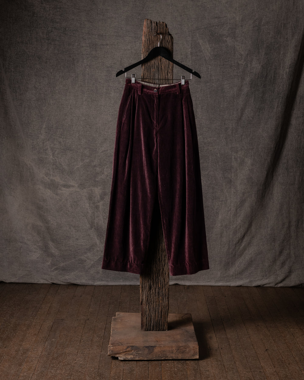 Womens Trousers Cotton Burgundy