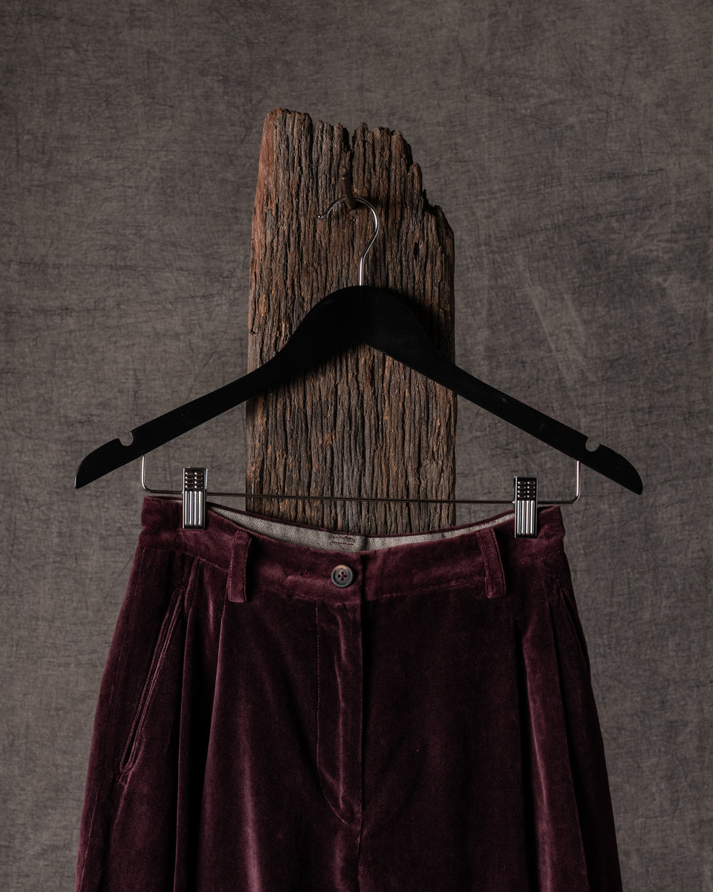 Womens Trousers Cotton Burgundy
