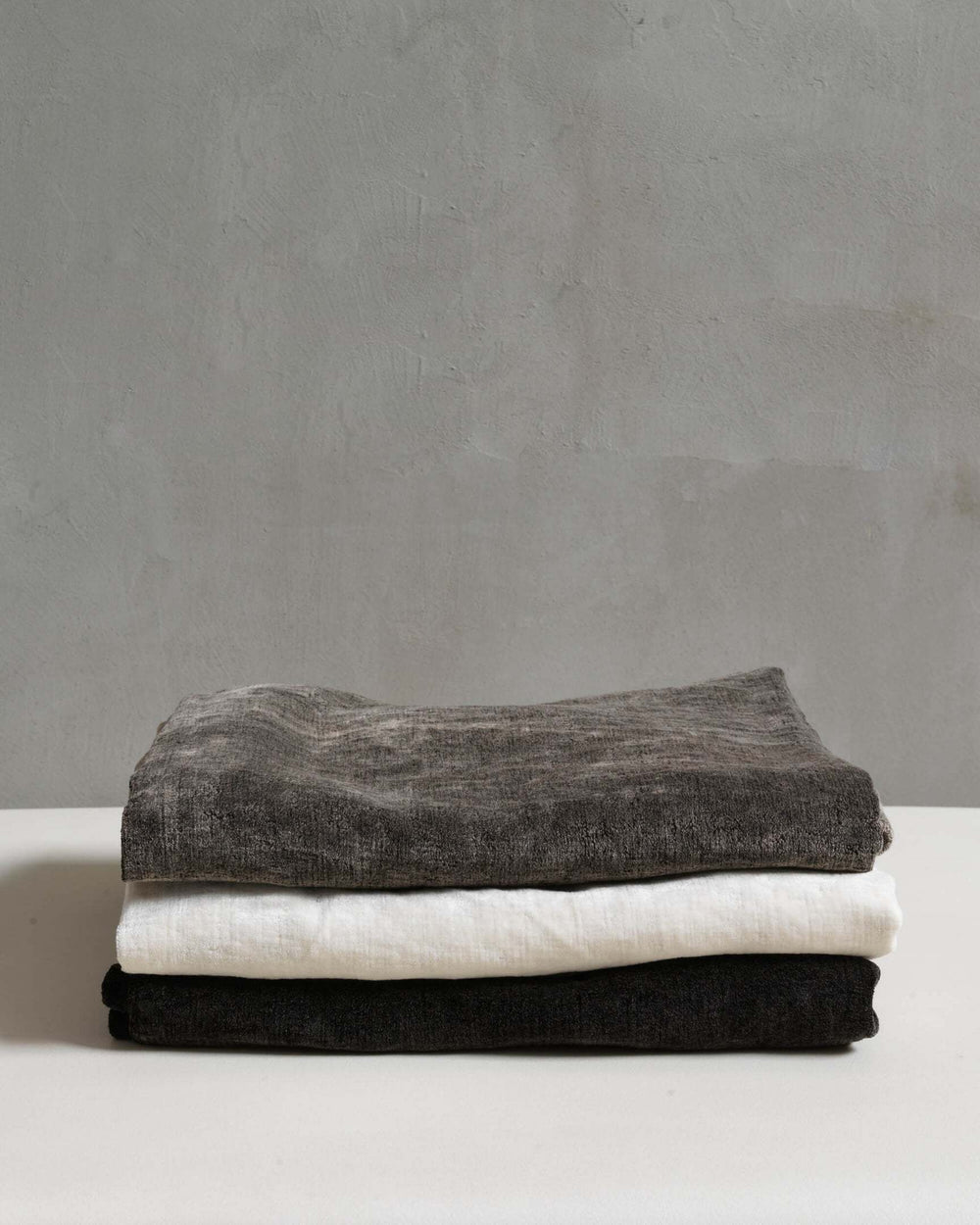 002 Distressed Velvet Pillows - Washed Black