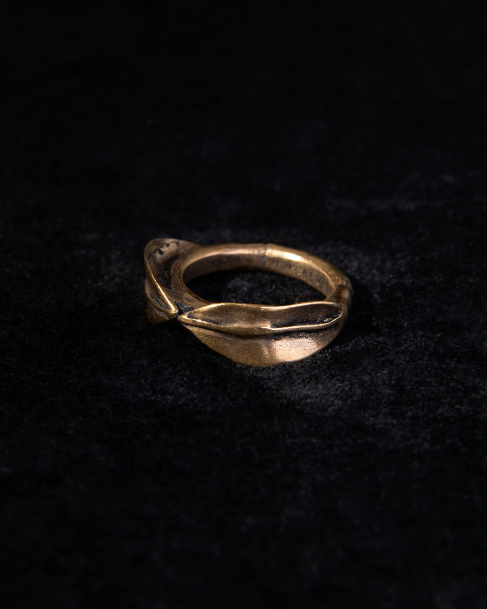 925 Silver Leaf Ring + 18ct Gold AN2090