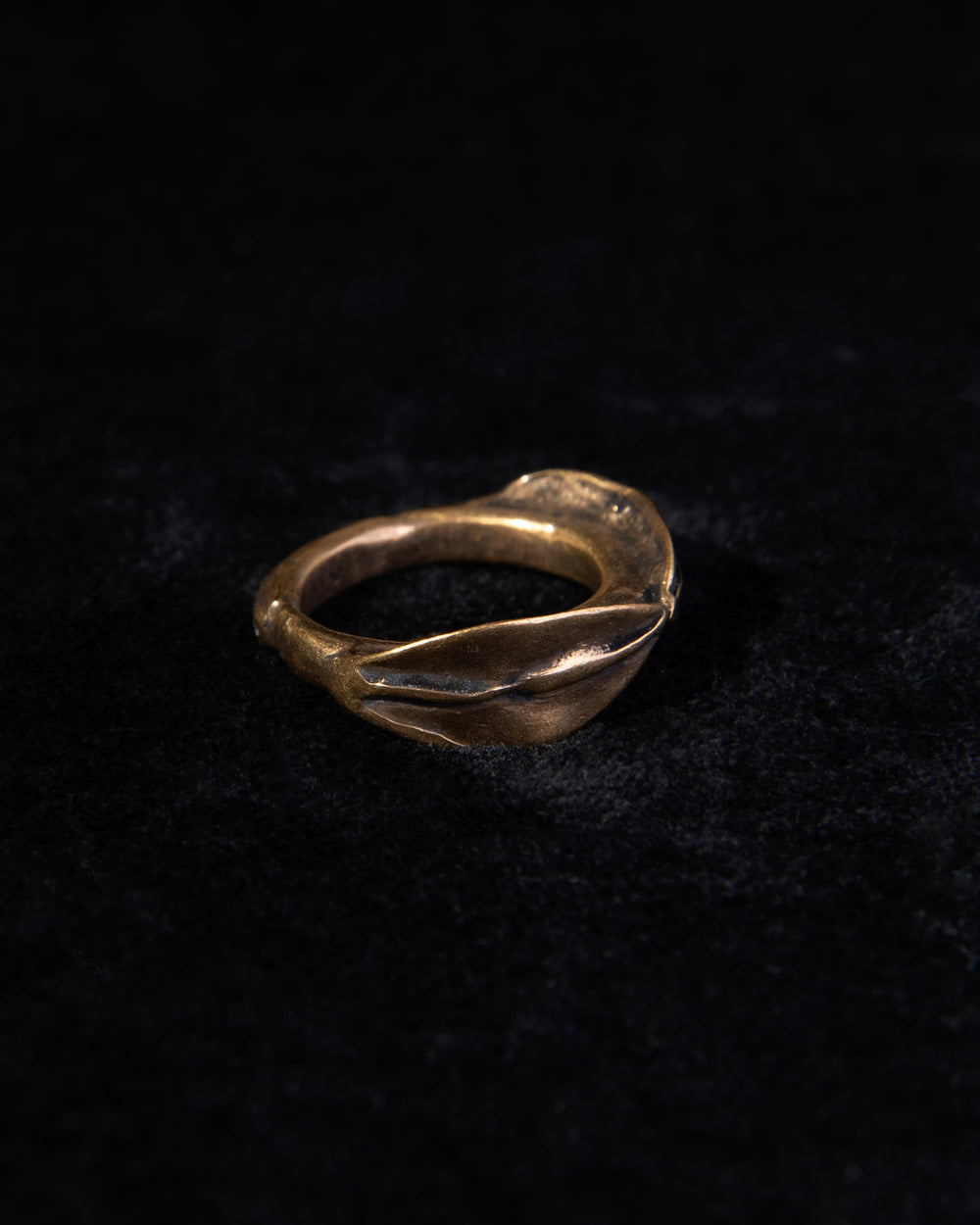 925 Silver Leaf Ring + 18ct Gold AN2090