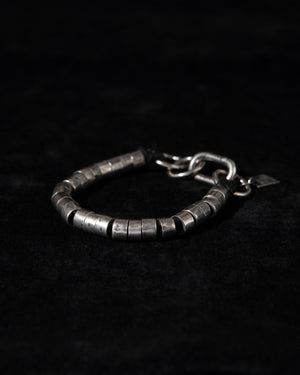 Silver Bracelet w/ Leather Medium BR1286
