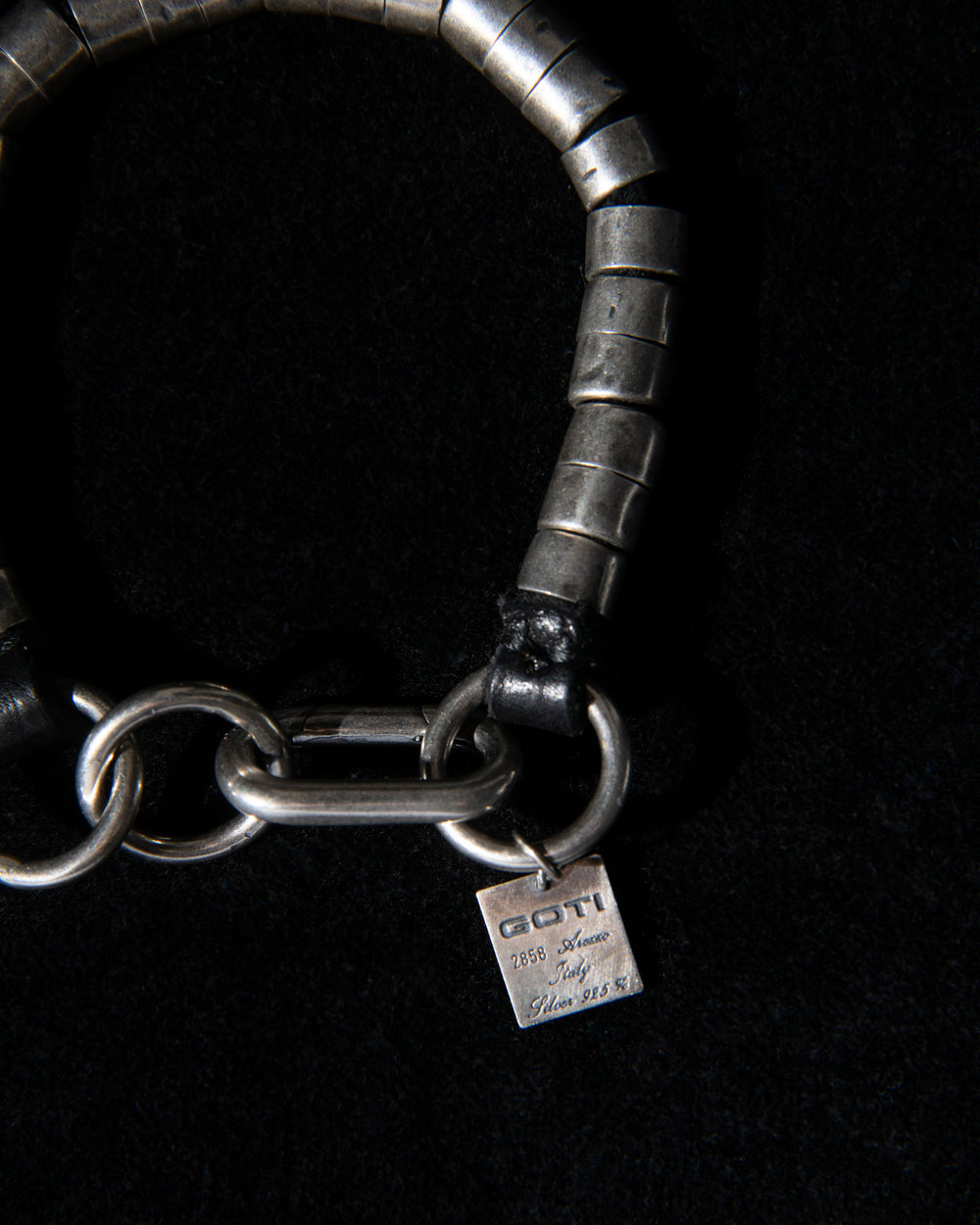 Silver Bracelet w/ Leather Medium BR1286
