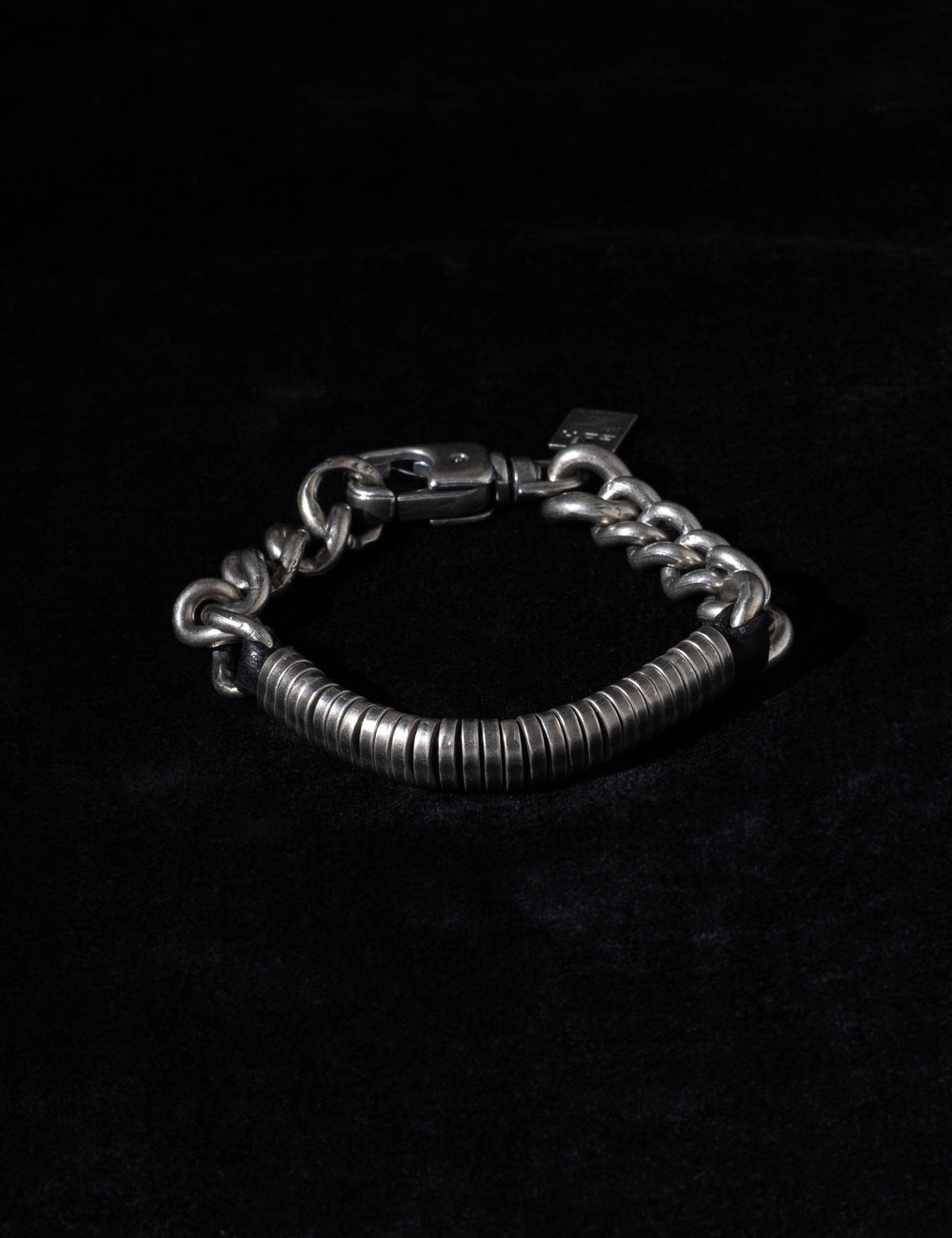 Silver Curb Chain + Clasp Bracelet BR2215
