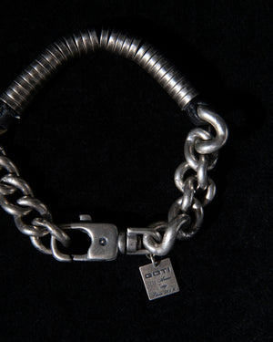 Silver Curb Chain + Clasp Bracelet BR2215