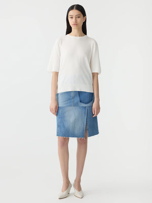 Mercerised Cotton Knit T Shirt Natural