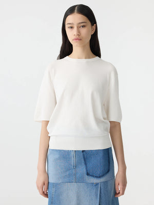 Mercerised Cotton Knit T Shirt Natural