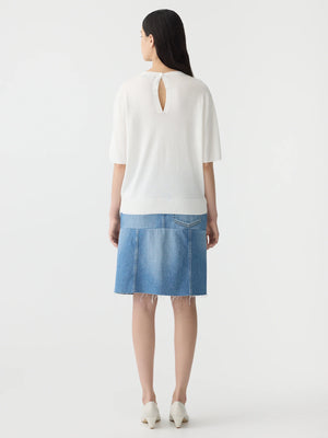Mercerised Cotton Knit T Shirt Natural