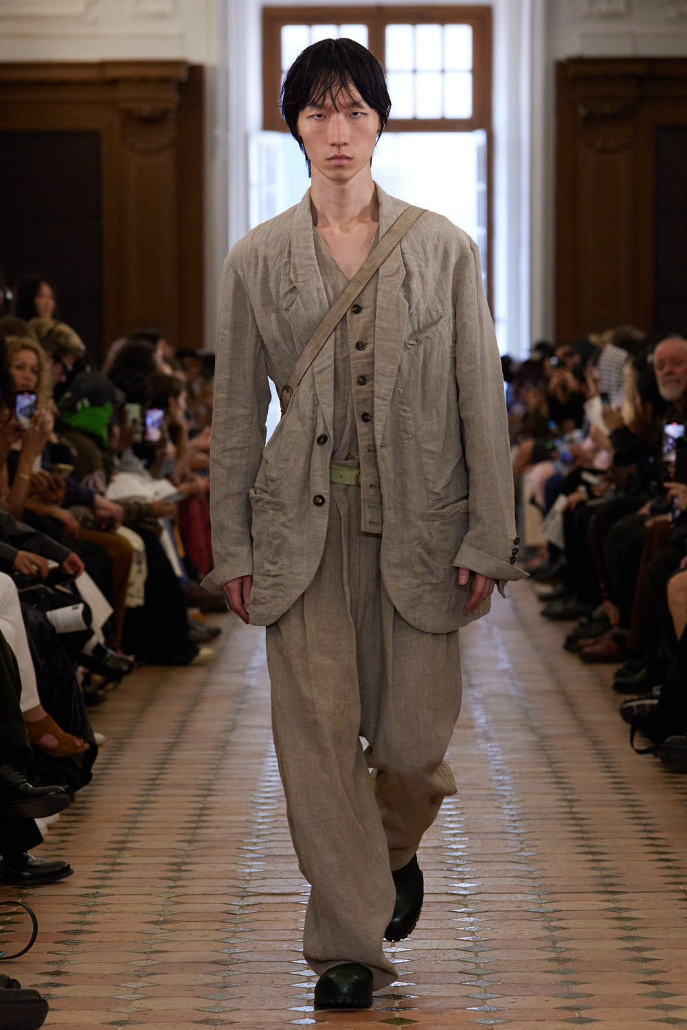 Hidden Patchwork 2 Button Jacket Faded Stone