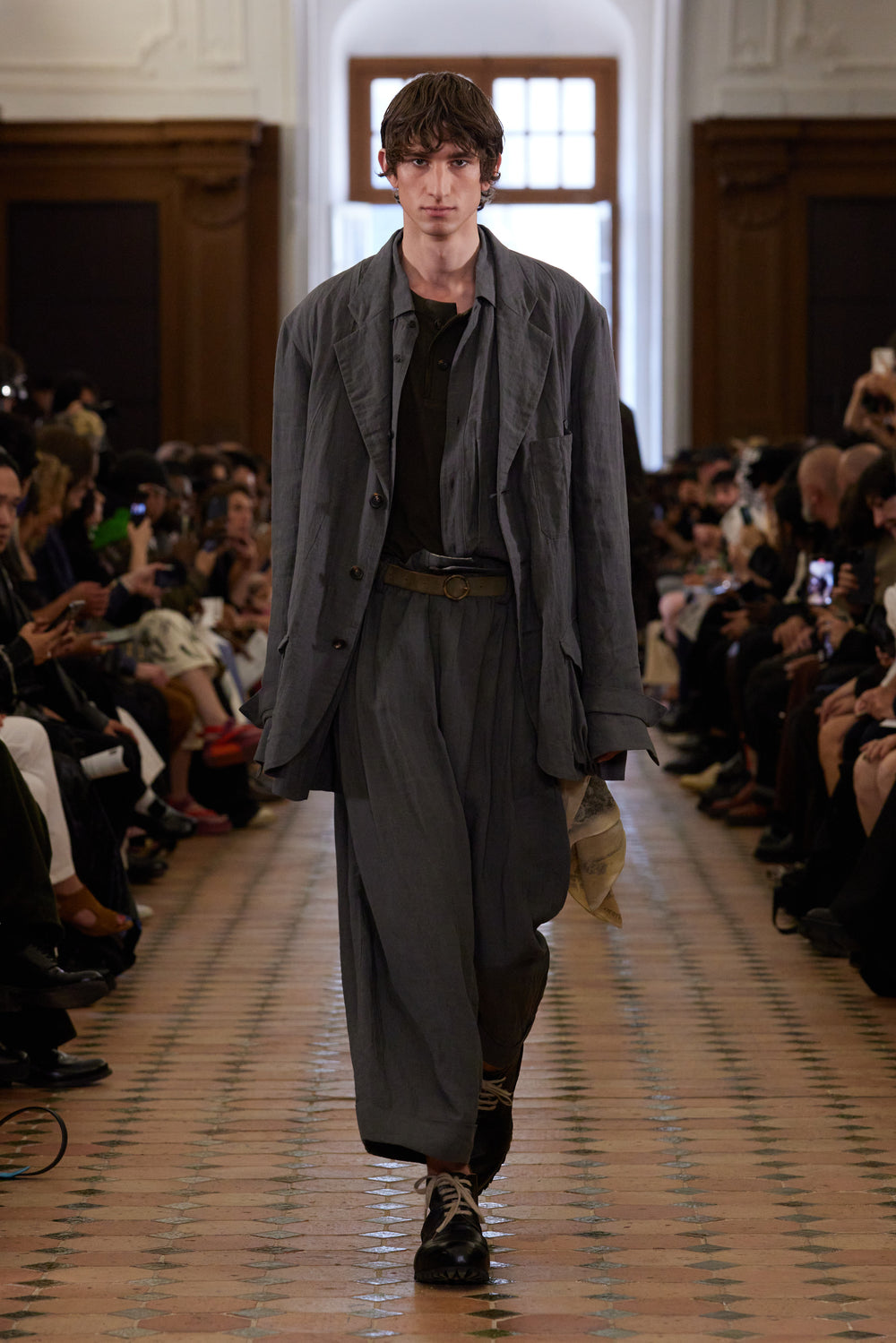 3 Button Long Jacket Grey