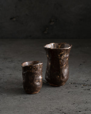 Terracotta Open Bud Vases Brown Large (one-off)
