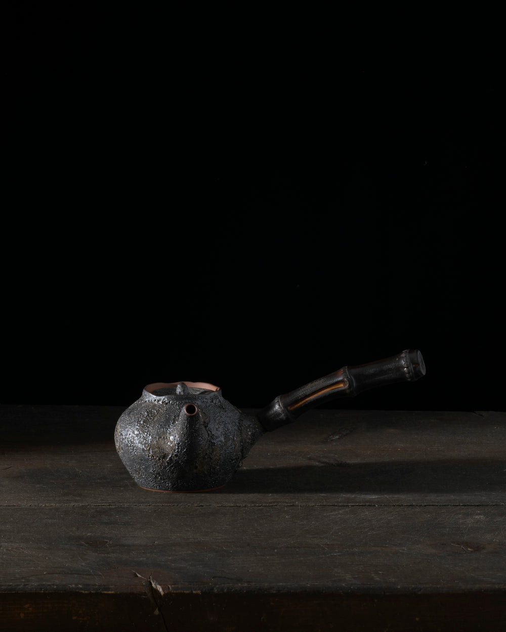 Handcrafted Charcoal Teapot | Bamboo Handle | 250 ML