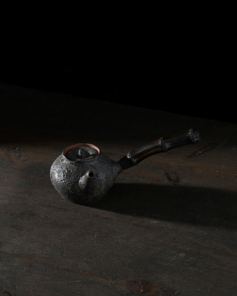 Handcrafted Charcoal Teapot | Bamboo Handle | 250 ML