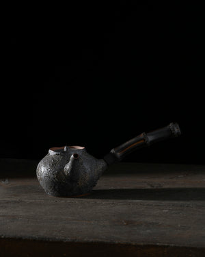 Handcrafted Charcoal Teapot | Bamboo Handle | 250 ML