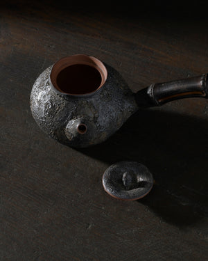 Handcrafted Charcoal Teapot | Bamboo Handle | 250 ML