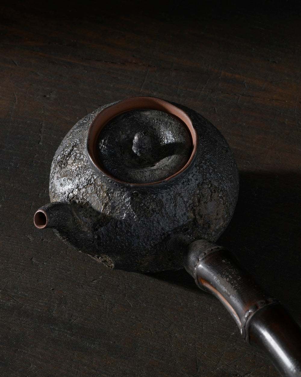Handcrafted Charcoal Teapot | Bamboo Handle | 250 ML