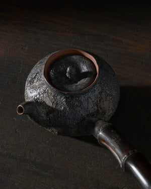 Handcrafted Charcoal Teapot | Bamboo Handle | 250 ML