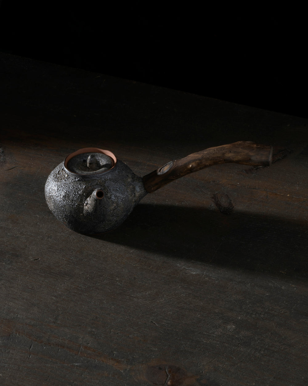 Handcrafted Charcoal Teapot | Wood Handle | 250 ML