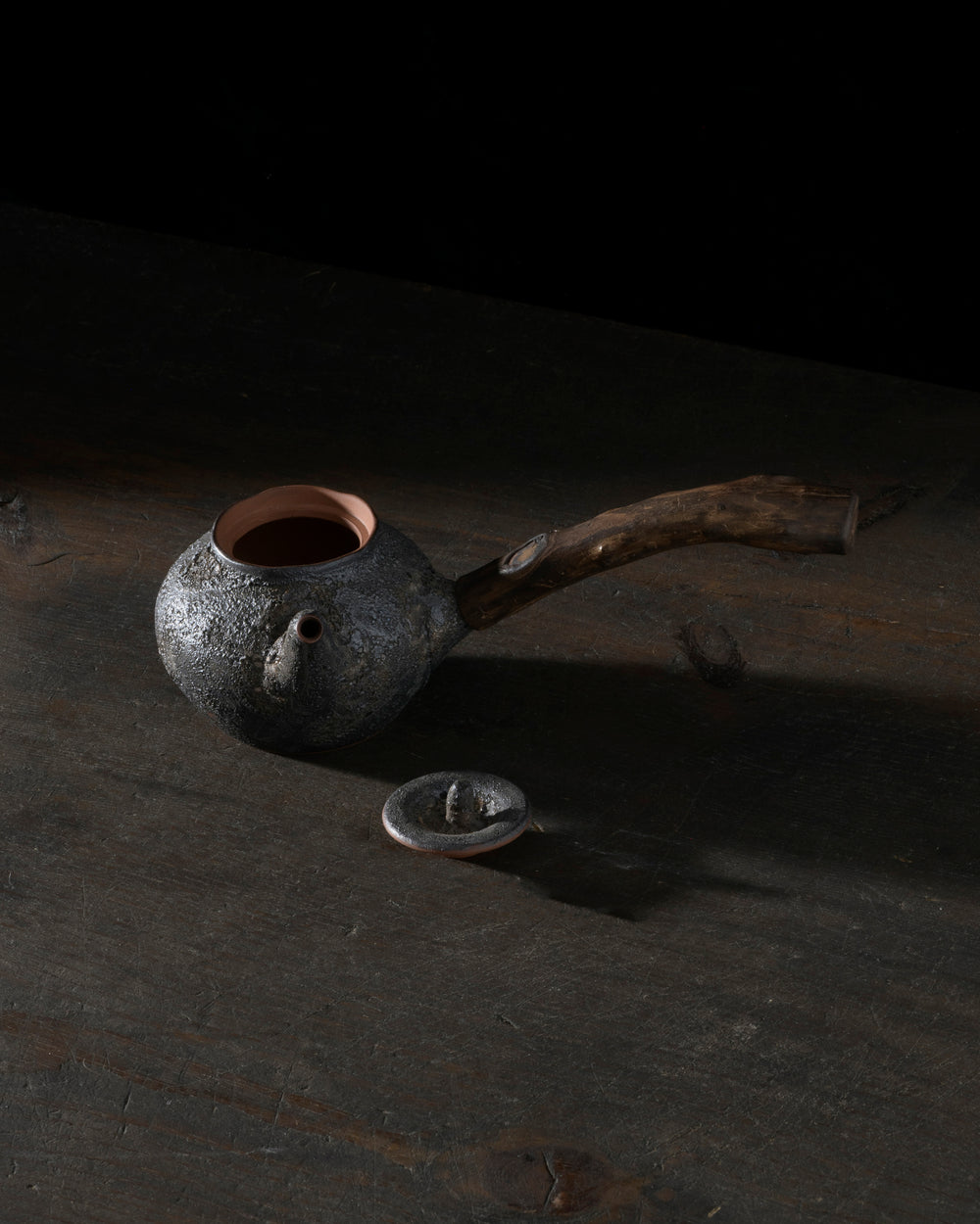 Handcrafted Charcoal Teapot | Wood Handle | 250 ML