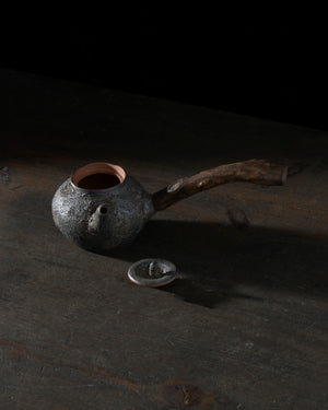Handcrafted Charcoal Teapot | Wood Handle | 250 ML