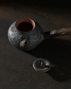 Handcrafted Charcoal Teapot | Wood Handle | 250 ML