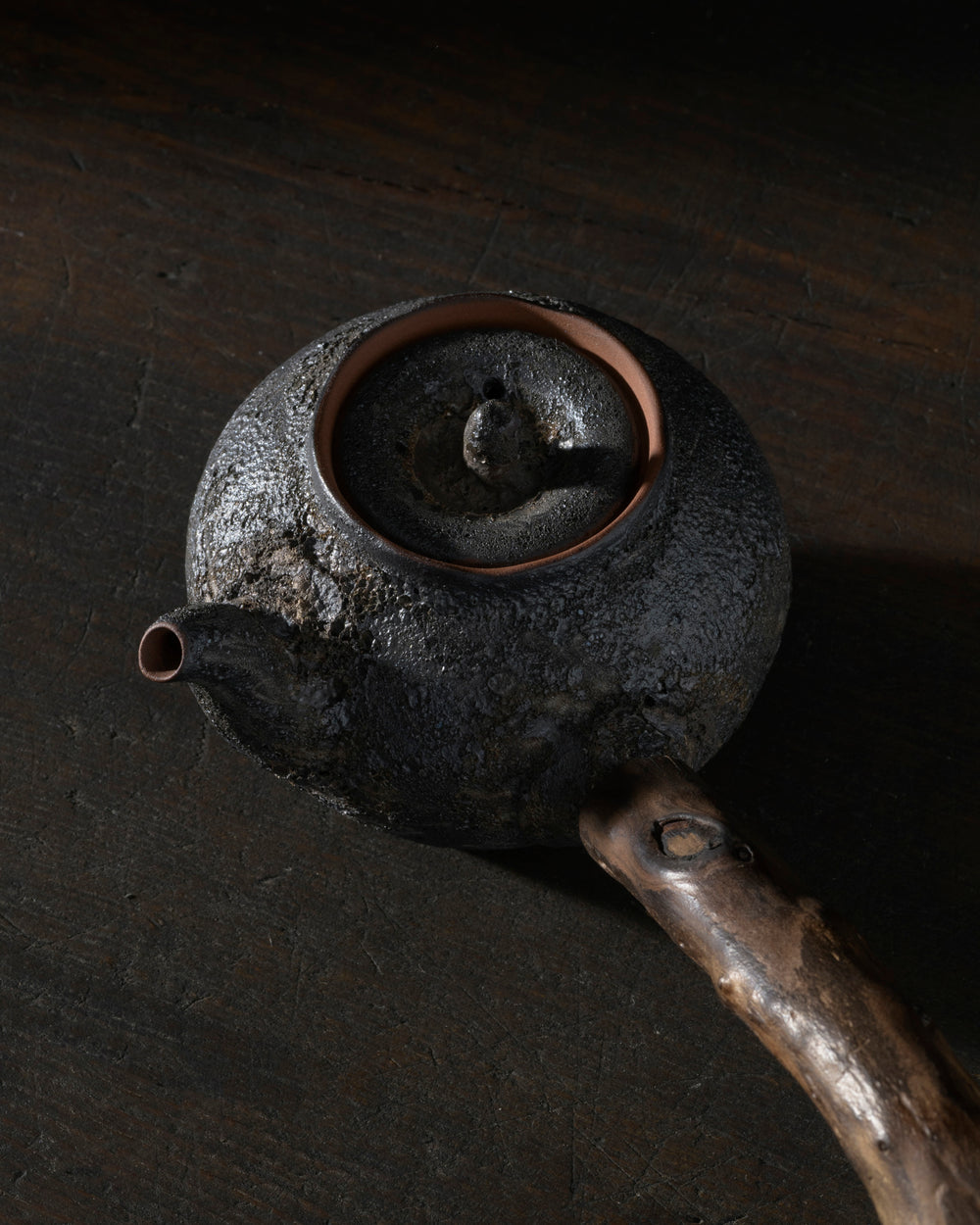 Handcrafted Charcoal Teapot | Wood Handle | 250 ML