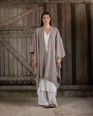 Long Wearable Blanket Cashmere Hemp Sand