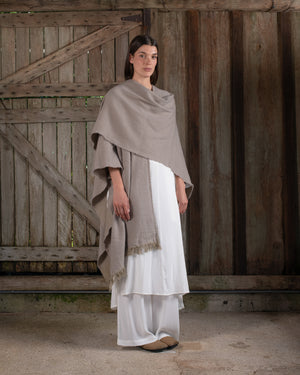 Long Wearable Blanket Cashmere Hemp Sand