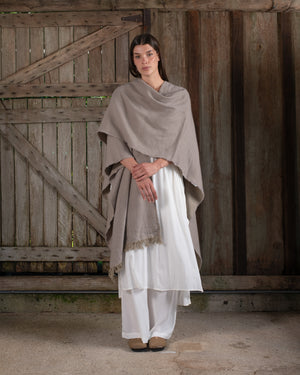 Long Wearable Blanket Cashmere Hemp Sand