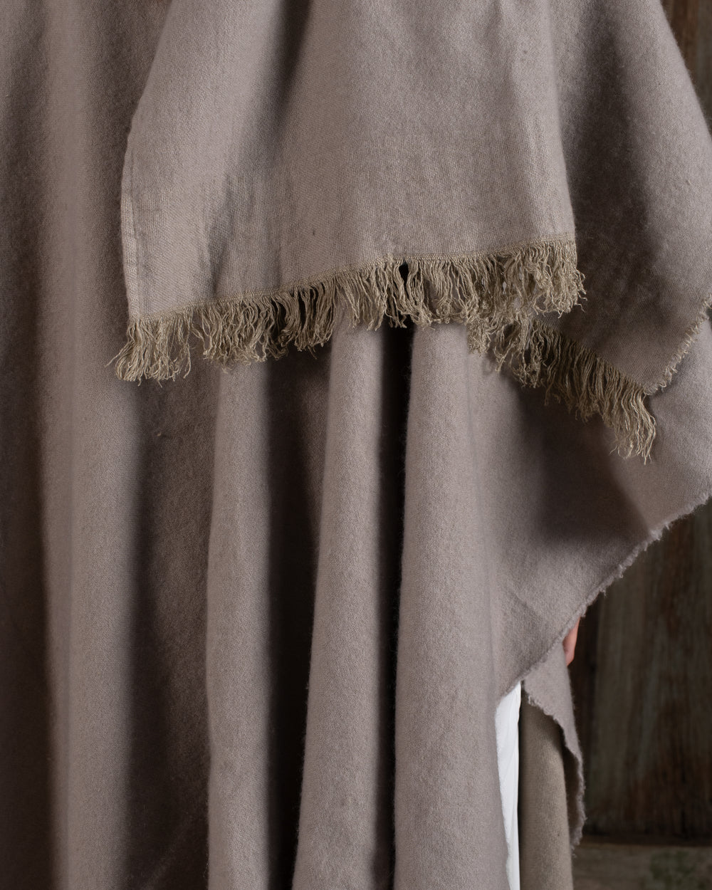 Long Wearable Blanket Cashmere Hemp Sand