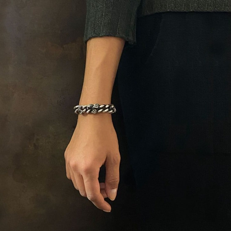 Bracelet Curb Chain Rosebud