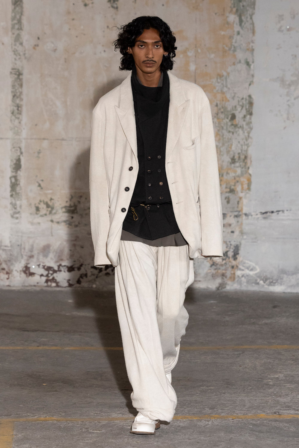 Wide Leg Trousers with Pull Tabs