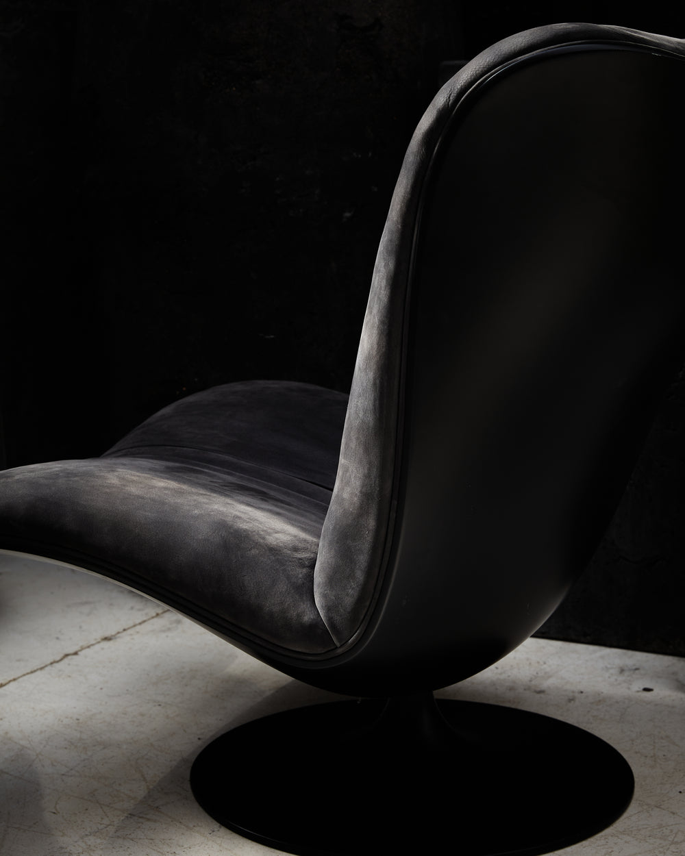 Marilyn Revolving Bergere Armchair Nabuck Charcoal