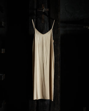 Long Silk Slip Dress - Gold