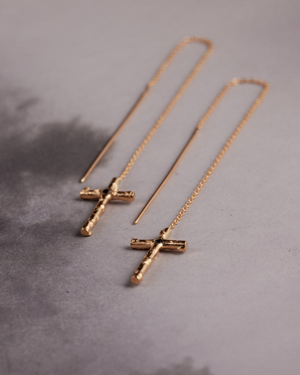22ct Gold Cross Thread II - ISLAND LUXE