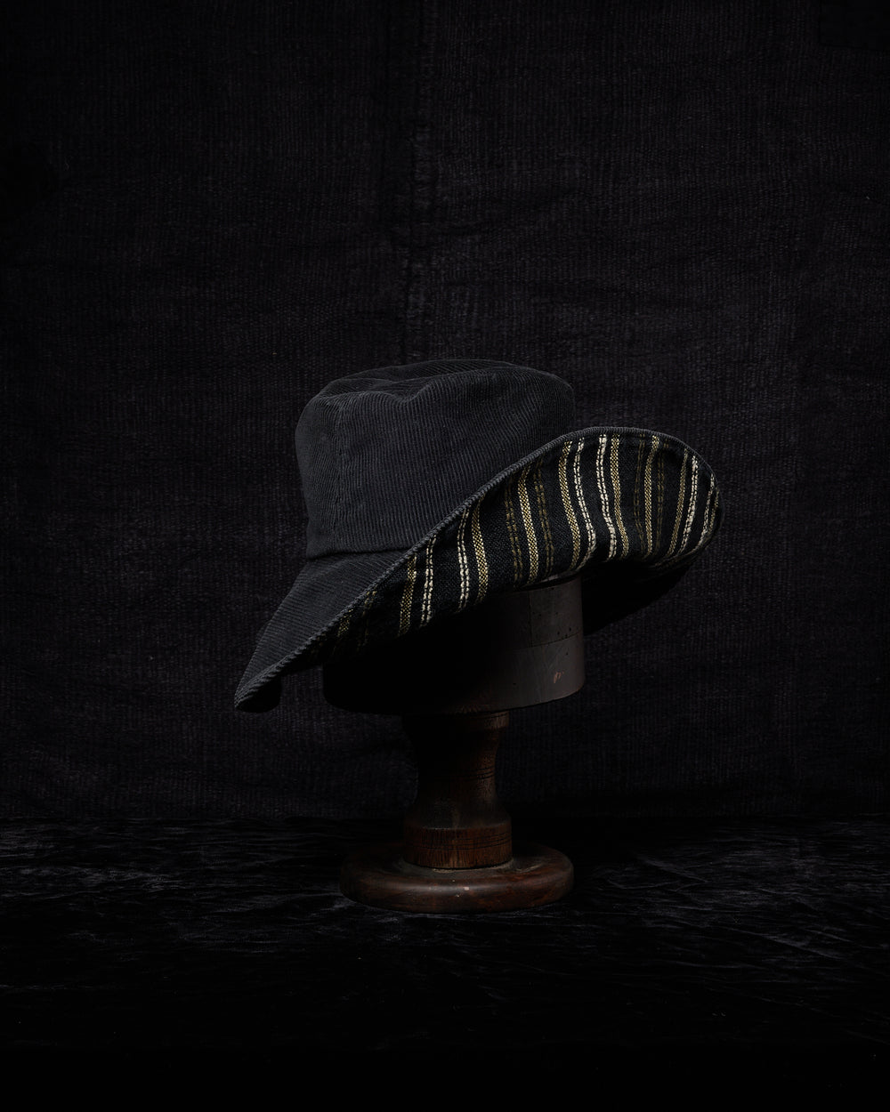 Reversible Corduroy Striped Linen Hat