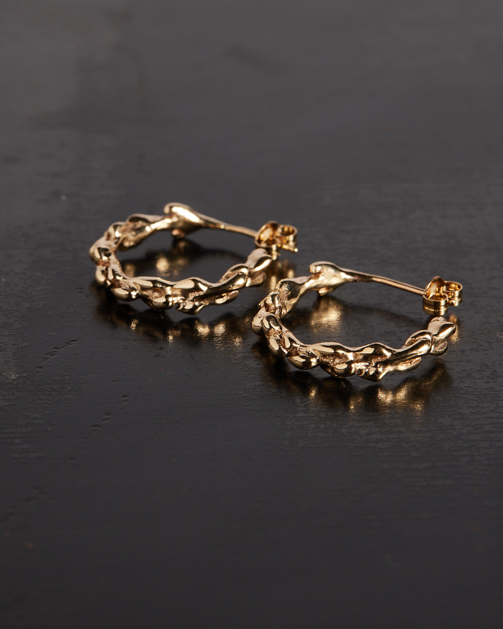 River of Tears Hoop Earrings Gold