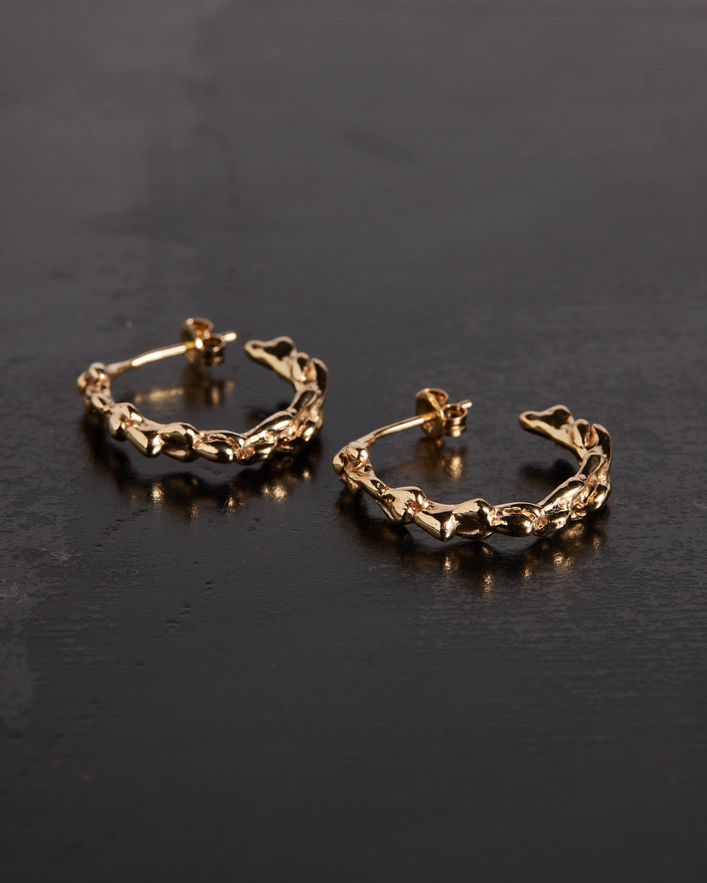 River of Tears Hoop Earrings Gold
