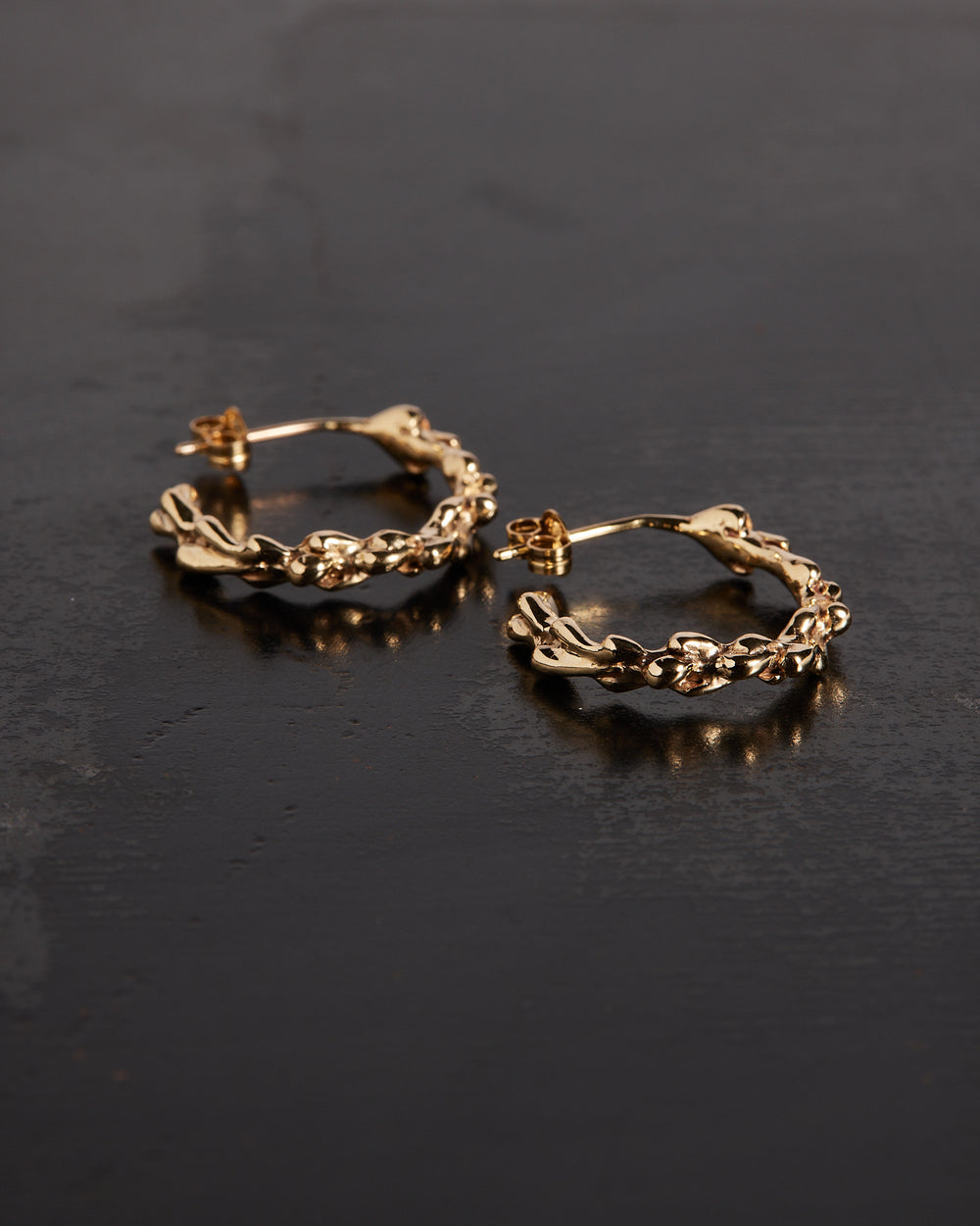 River of Tears Hoop Earrings Gold