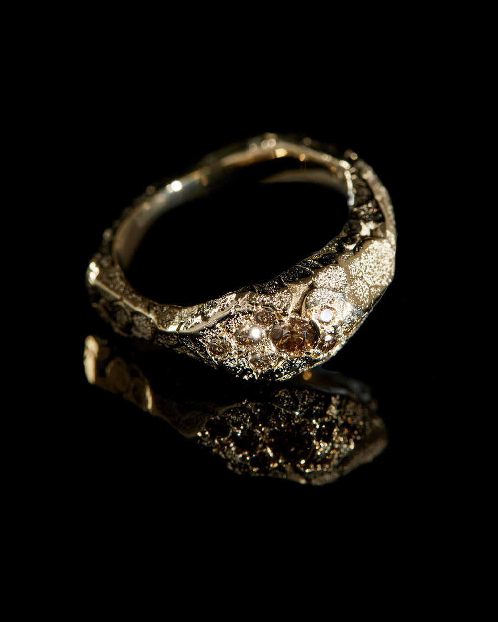 Gold Stones Rock Ring