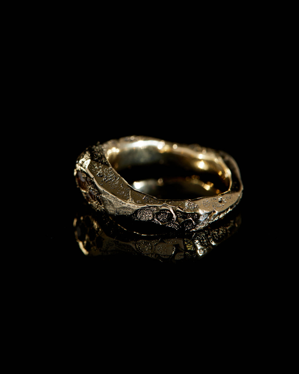 Gold Stones Rock Ring