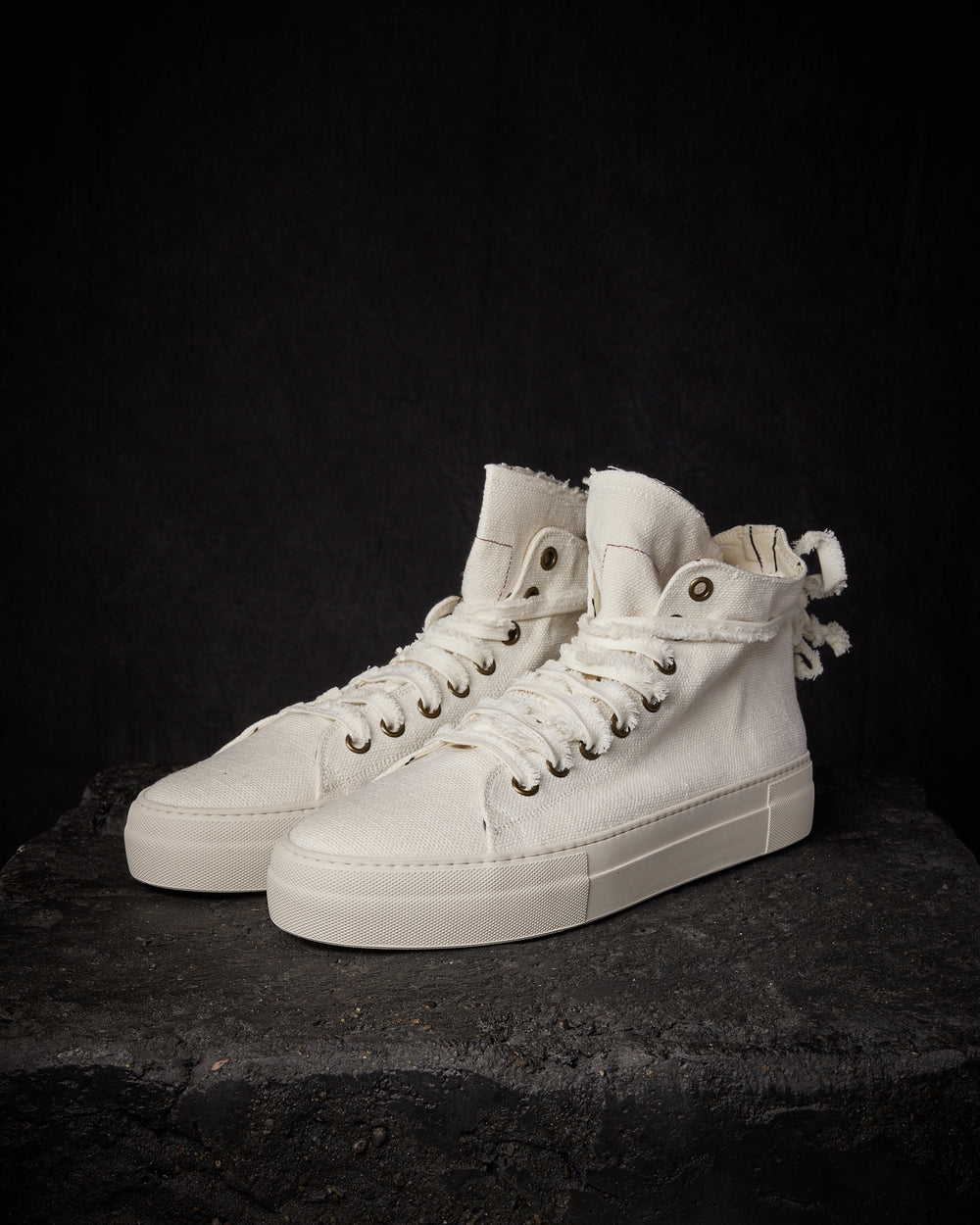 Mens High Tennis Canvas Shoes Off White