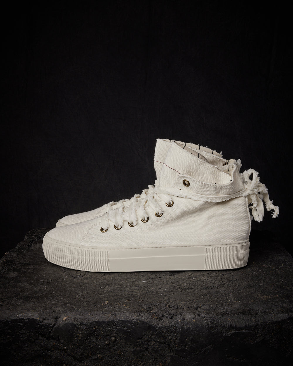 Mens High Tennis Canvas Shoes Off White