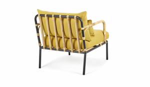 Capizzi Outdoor Armchairs in Black Frame + Ochre