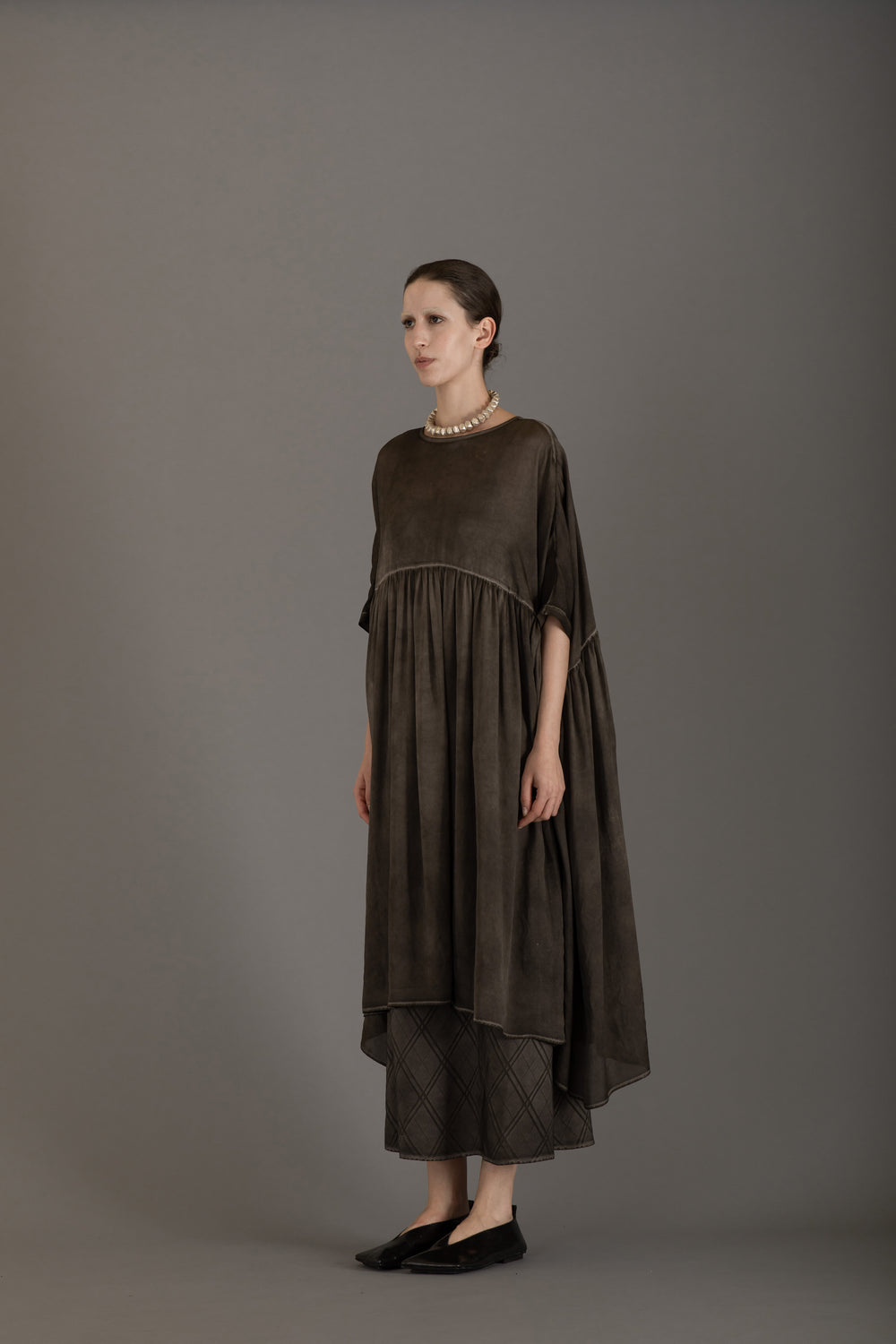 Agnus Dress CH Silk Grey/ Brown
